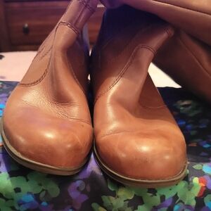 Naturalizer N5 Comfort Wide Calf Riding Brown Leather Boots